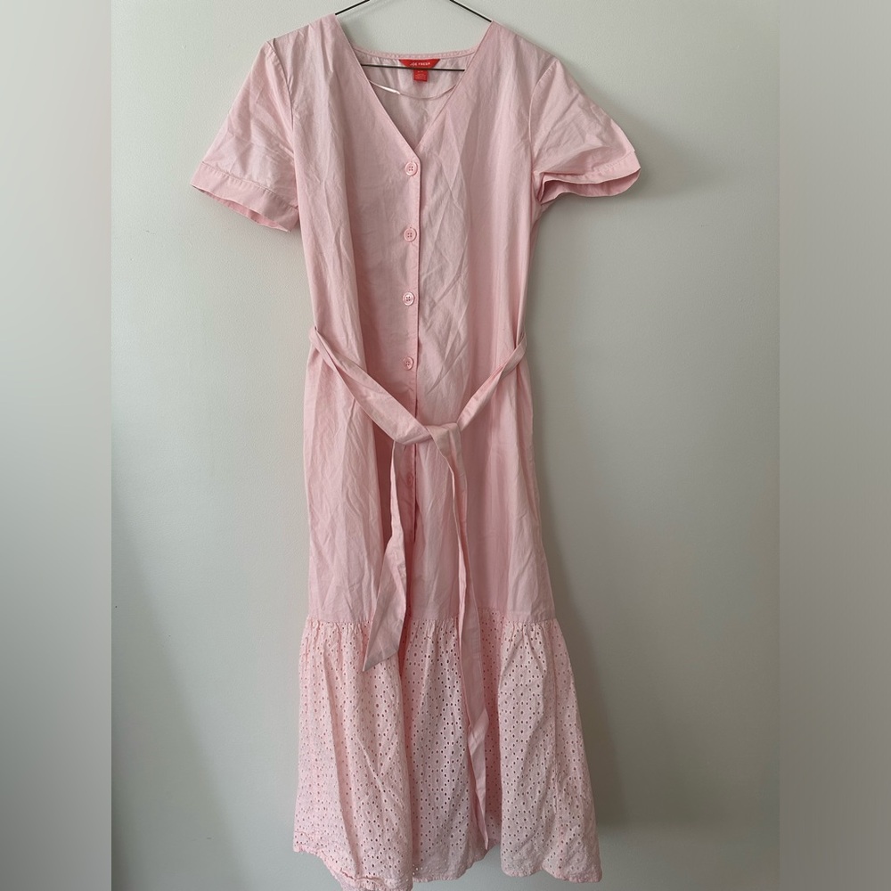 Joe Fresh cotton light eyelet pink long maxi dress